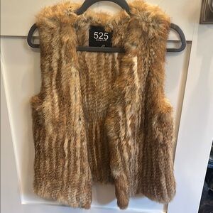 525 America Tan Rabbit Fur Vest